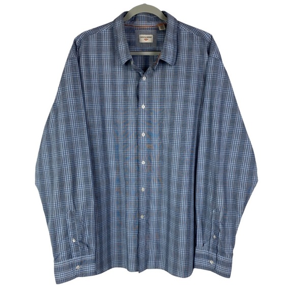 Dockers Blue Striped Plaid Button Down Dress Shirt - Picture 1 of 8